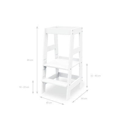 Leather Tower "Fino", white lacquered