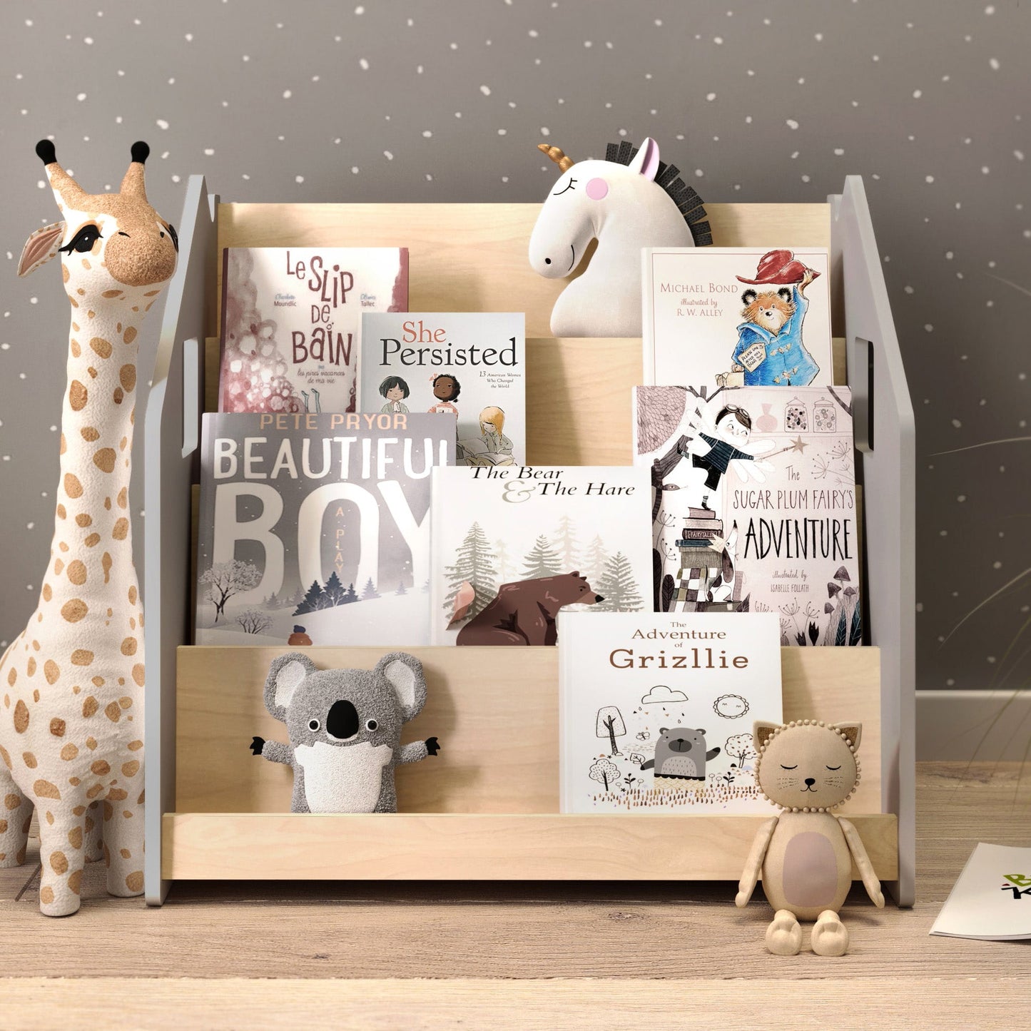 BusyKids Montessori boekenkast – grijs