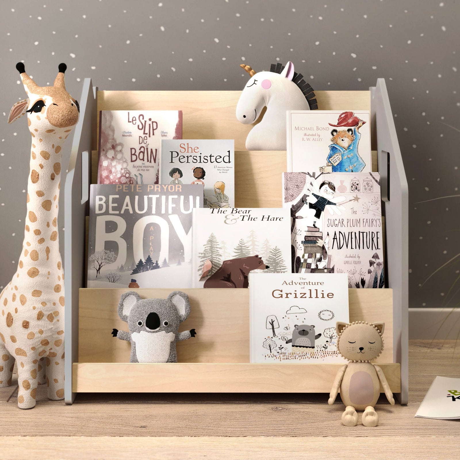BusyKids Montessori boekenkast – grijs