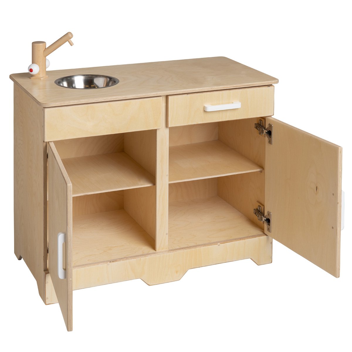 Van Dijk Toys wooden toy kitchen / kitchenette - Natural with white (Childcare quality)