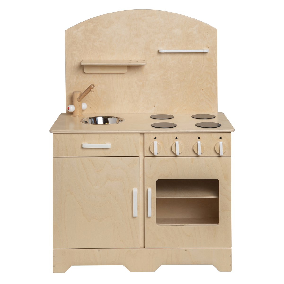 Van Dijk Toys wooden toy kitchen / kitchenette - Natural with white (Childcare quality)