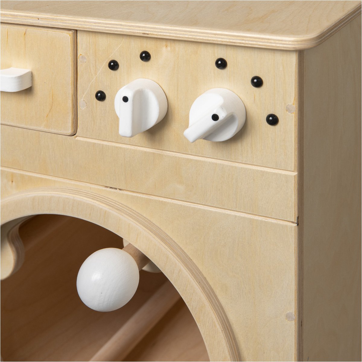 Van Dijk Toys wooden toy washing machine - Natural with white (Childcare quality)