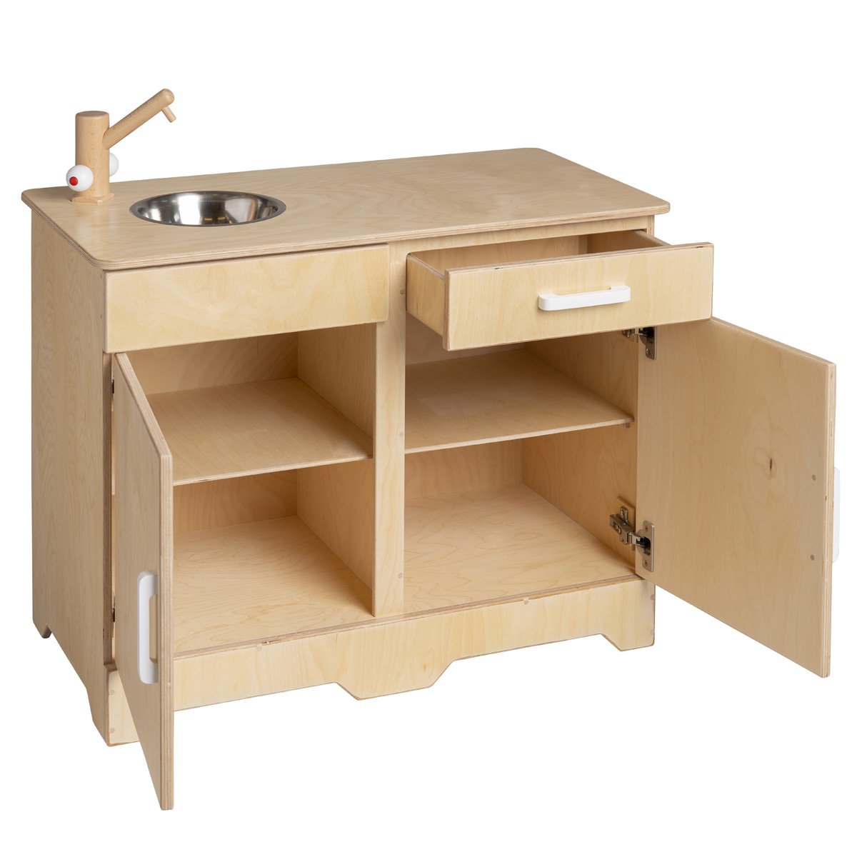 Van Dijk Toys wooden toy kitchen / kitchenette - Natural with white (Childcare quality)