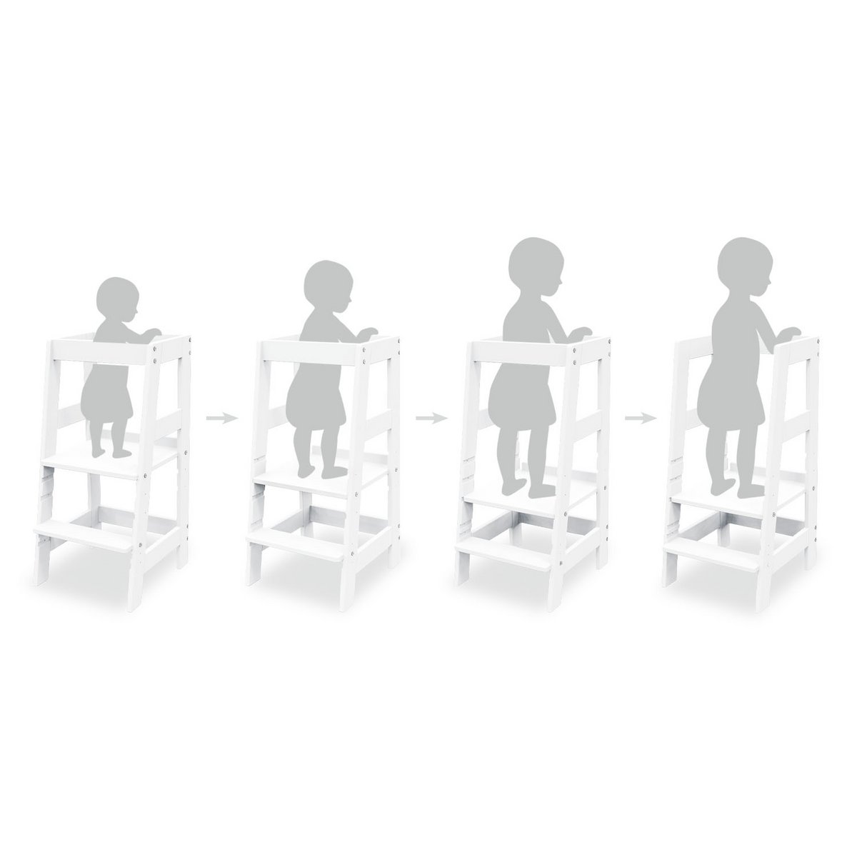 Leather Tower "Fino", white lacquered