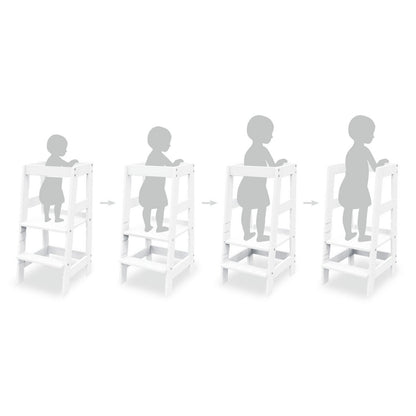 Leather Tower "Fino", white lacquered