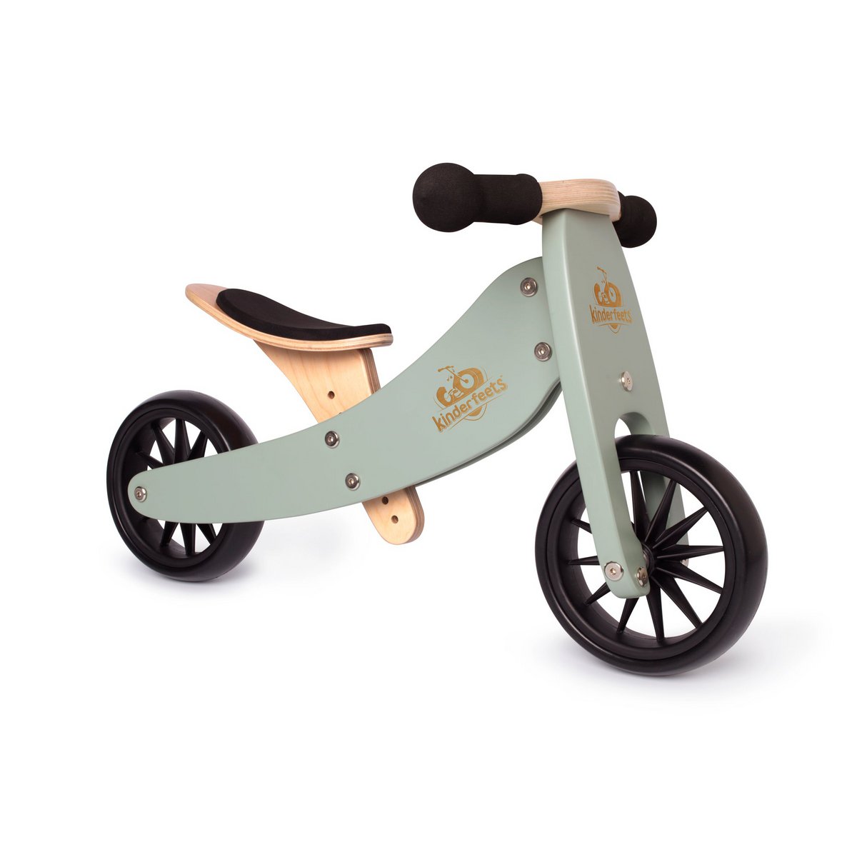 Kinderfeets 2-in-1 houten loopfiets & driewieler Tiny Tot Plus - Silver Sage