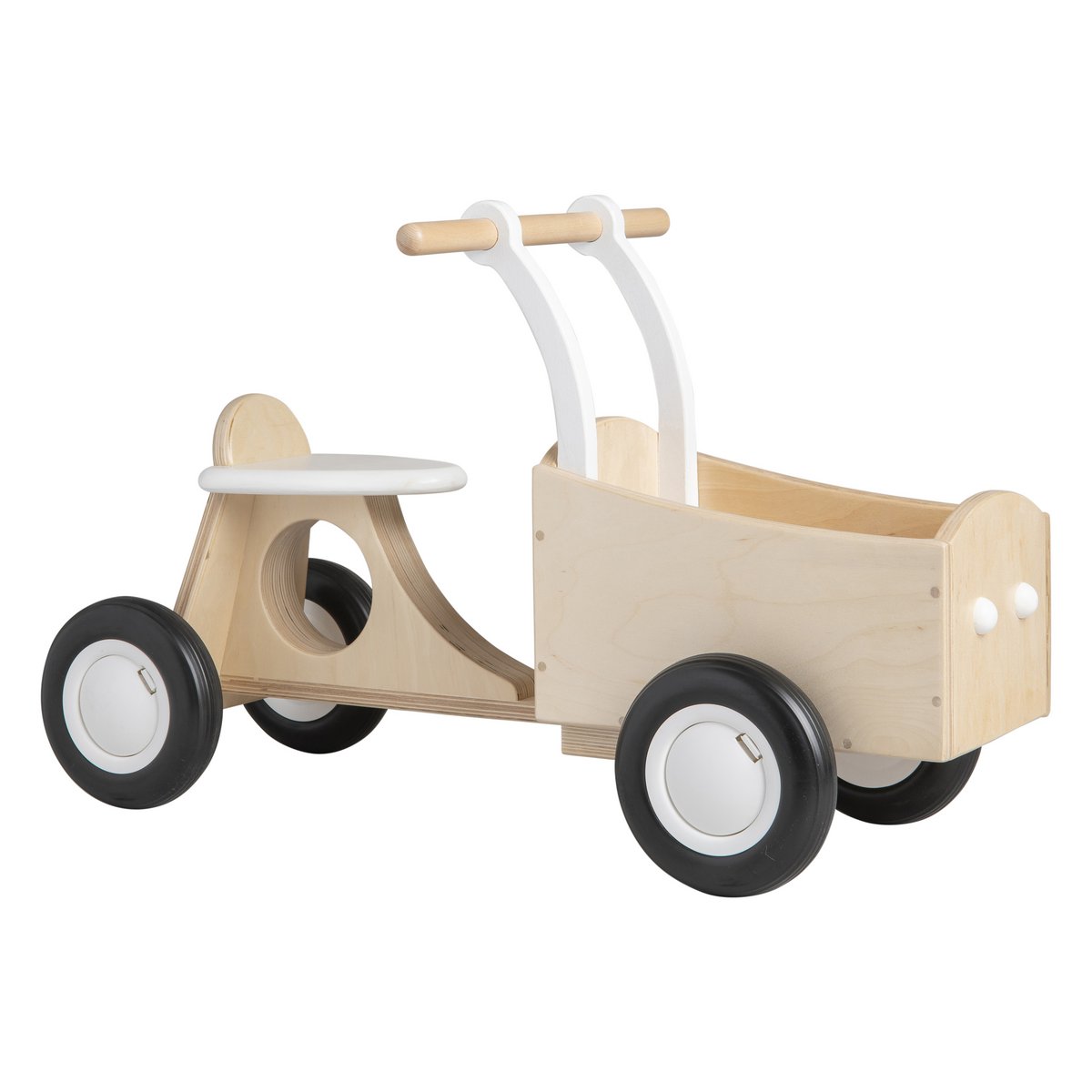 Van Dijk Toys houten kinder loop bakfiets vanaf 1 jaar - Wit (Kinderopvang kwaliteit)