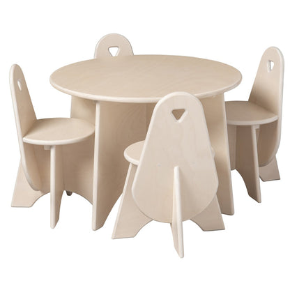 Van Dijk Toys wooden Apollo Round table birch for toddlers - Ø60cm height 40cm - White wash