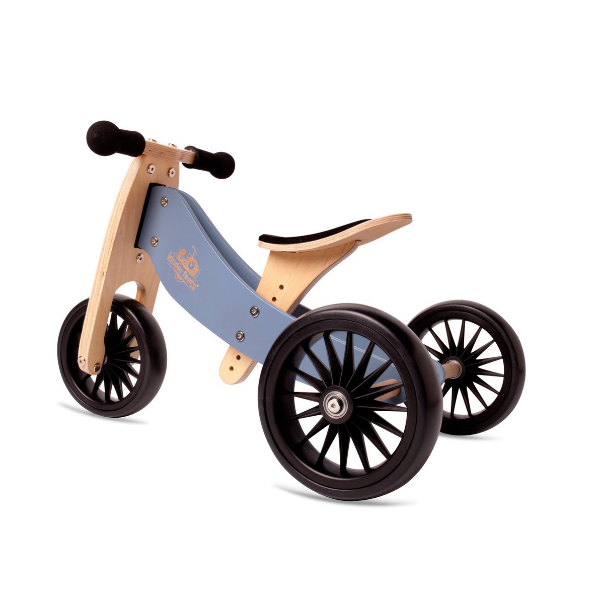 Kinderfeets 2-in-1 houten loopfiets &amp; driewieler Tiny Tot Plus - Slate Blue