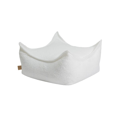 MeowBaby Boucle Vierkante Zitzak — White