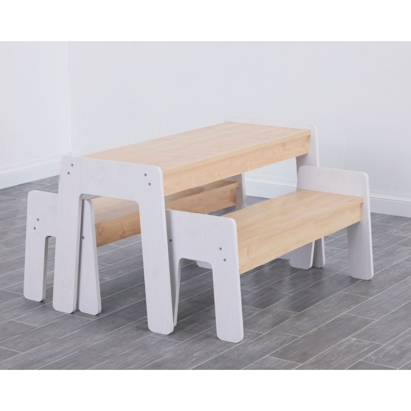 Cosy tafel en banken set voor kinderen - houten speelmeubilair