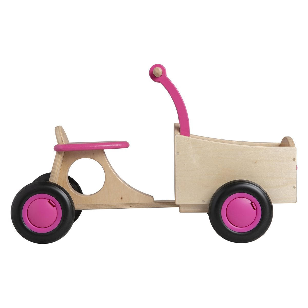 Van Dijk Toys houten kinder loop bakfiets vanaf 1 jaar - Roze (Kinderopvang kwaliteit)