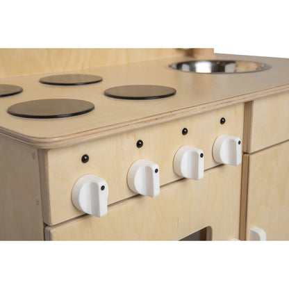 Van Dijk Toys wooden toy kitchen / kitchenette Toddlers - Natural with white (Childcare quality)