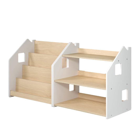 BusyKids boekenkast en speelgoedrek set – wit