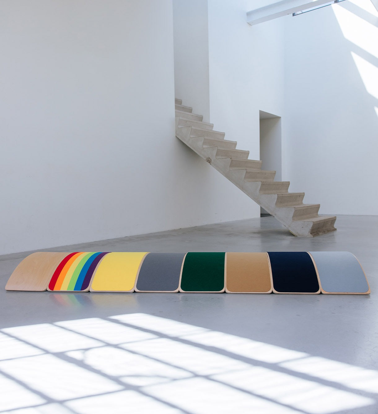 Balance board - wood - with red felt 