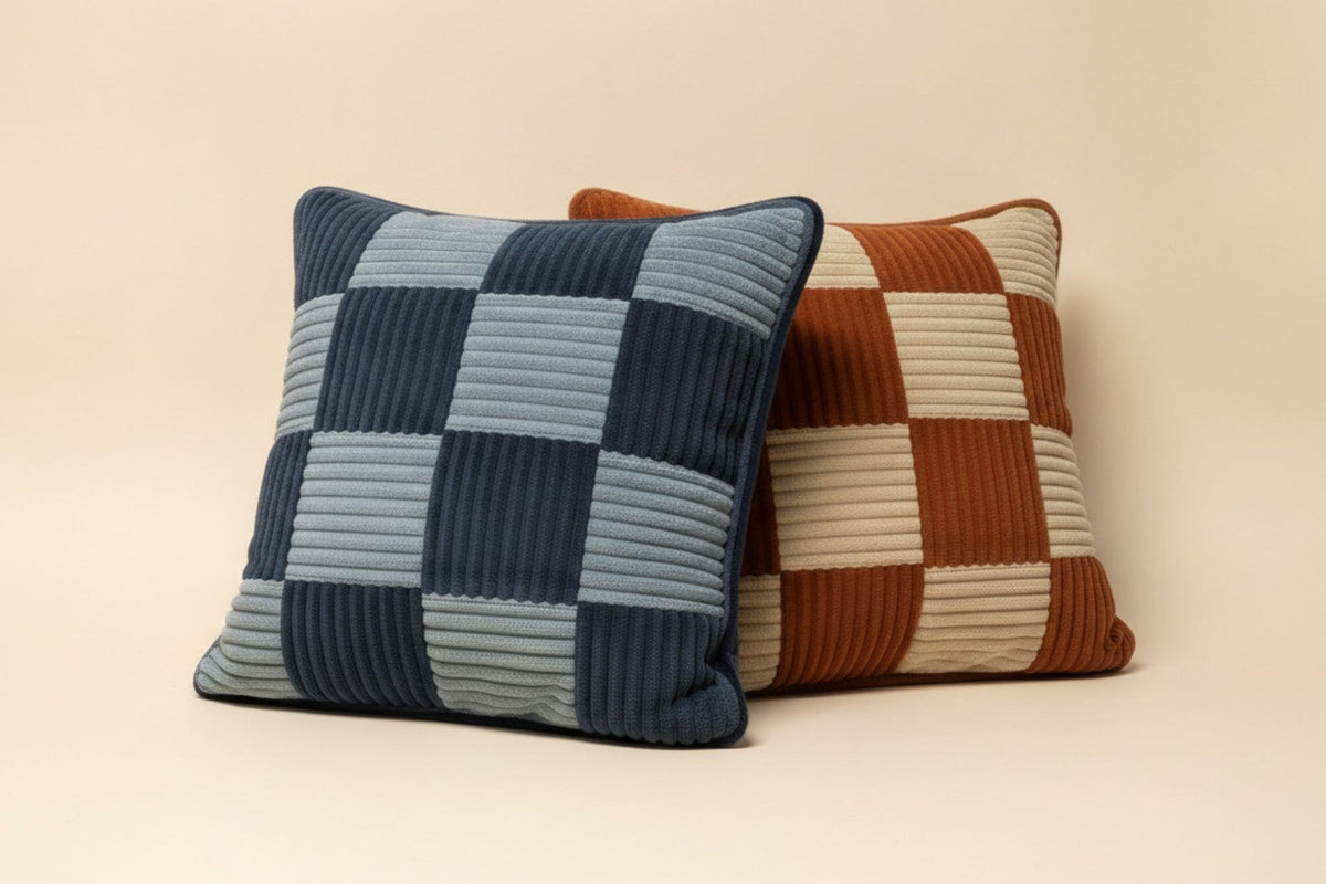 Shappy Check Cushion – omkeerbaar corduroy sierkussen