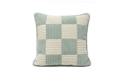 Shappy Check Cushion Peppermint Vanilla – geruit ribfluweel kussen