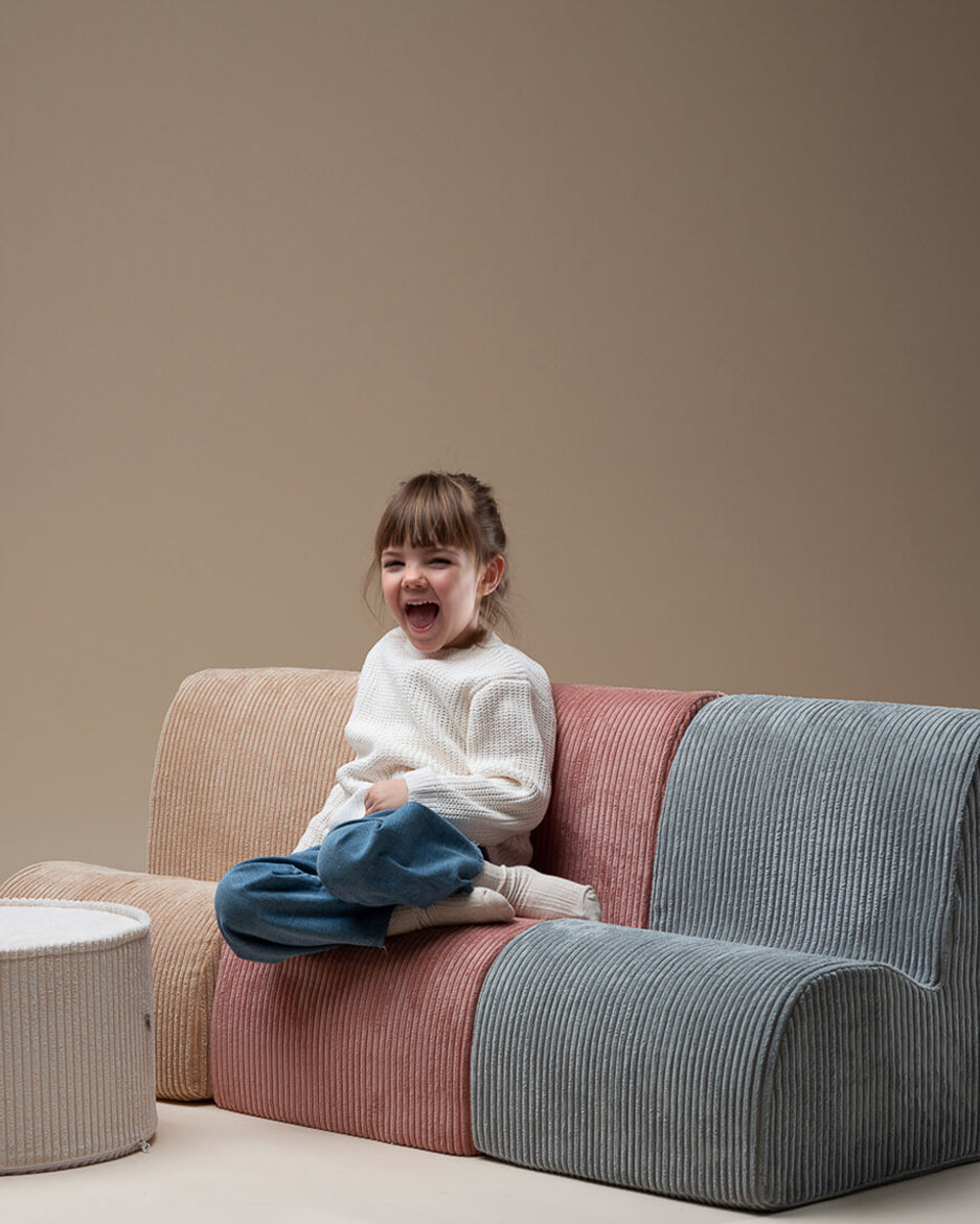 Wigiwama Peppermint Green Cloud Chair - ribbed fabric children's chair