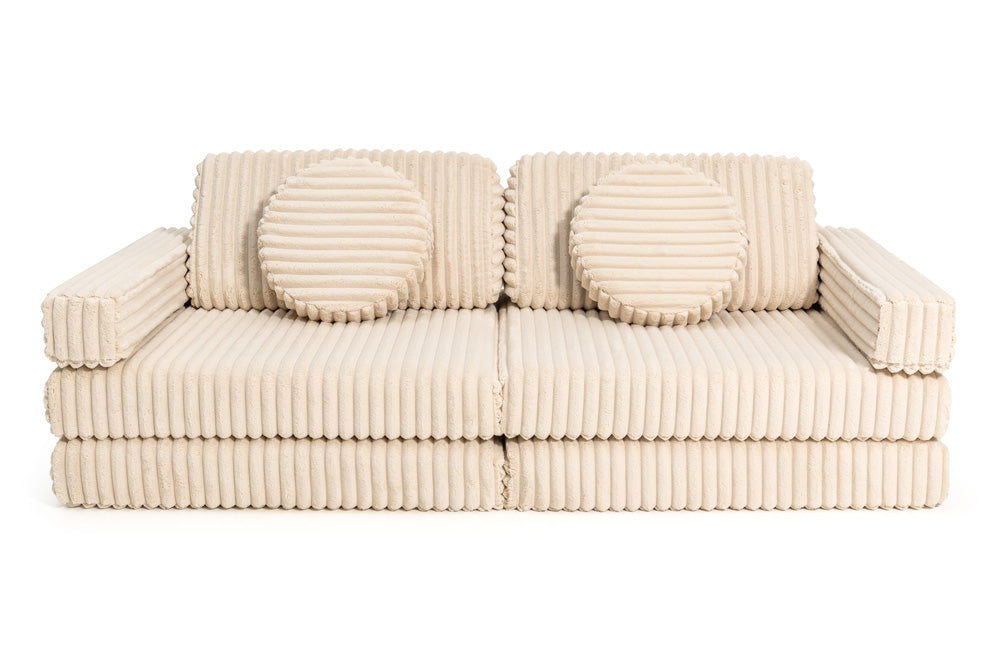Shappy hoezenset Waffle Cream Beige – vooraanzicht van de bank