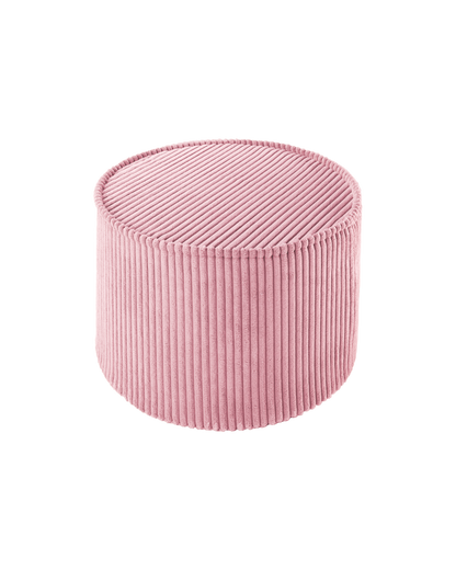 Wigiwama Pink Mousse Pouffe - ribbed pouffe