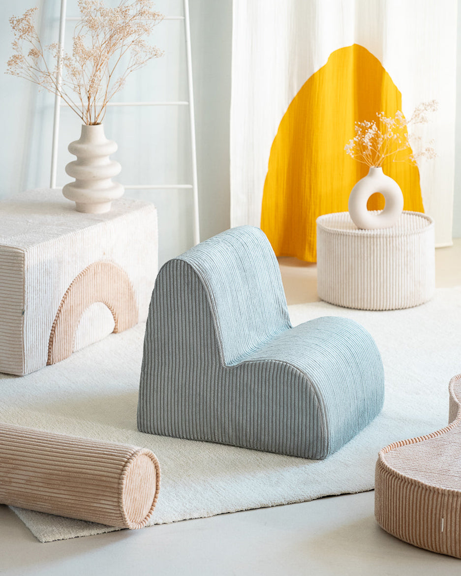 Wigiwama Peppermint Green Cloud Chair - ribbed fabric children's chair