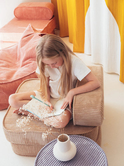 Wigiwama Pink Mousse Beanbag Chair - ribbed beanbag