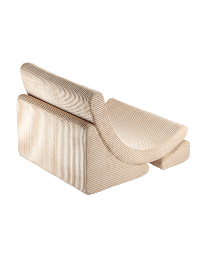 Wigiwama Brown Sugar Moon Chair - ribbed lounge chair