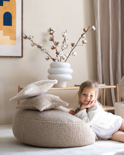 Wigiwama Biscuit Star Cushion - teddy fabric cushion