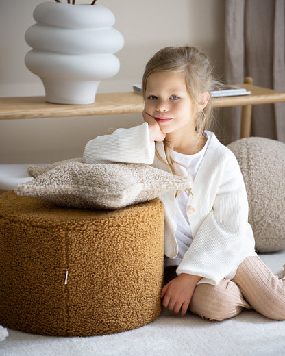 Wigiwama Biscuit Star Cushion - teddy fabric cushion