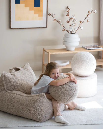 Wigiwama Biscuit Beanbag Chair - teddy fabric beanbag
