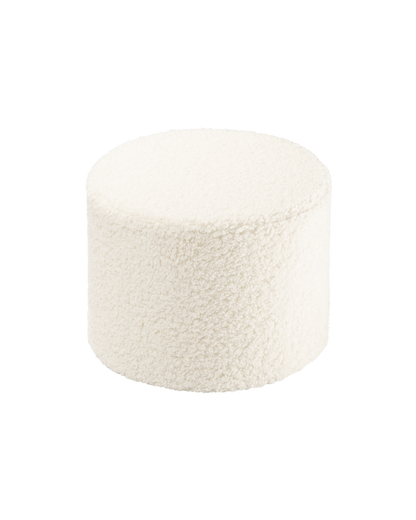 Wigiwama Cream White Pouffe - teddy fabric pouffe