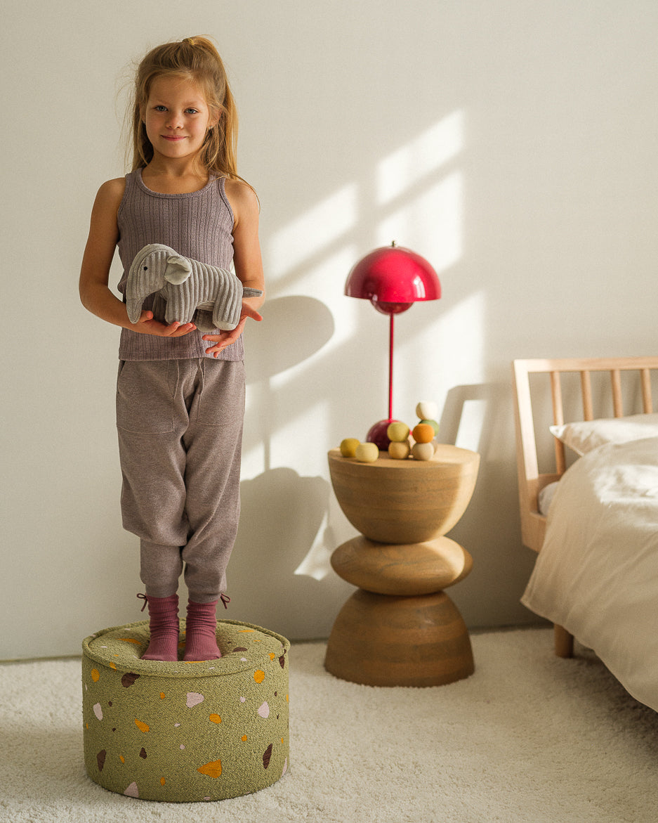 Terrazzo Moss Pouffe 