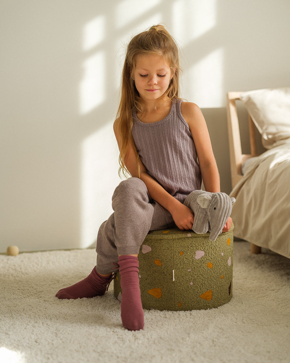 Terrazzo Moss Pouffe 