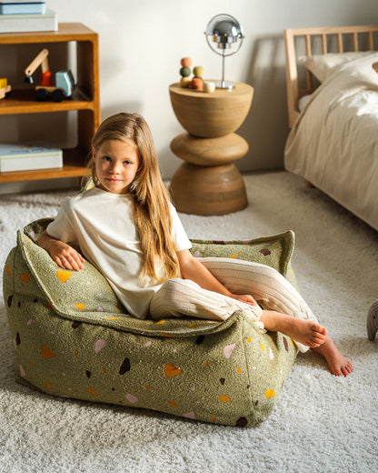 Wigiwama Terrazzo Moss Beanbag Chair - woven beanbag 