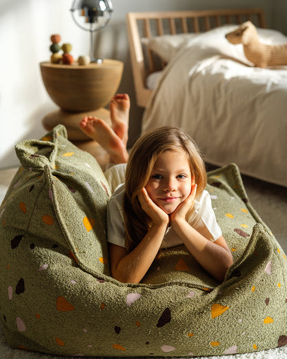 Wigiwama Terrazzo Moss Beanbag Chair - woven beanbag 