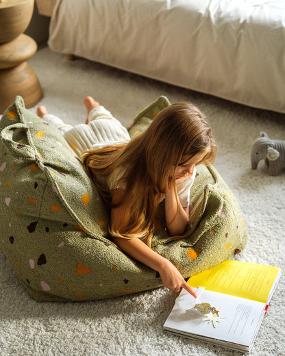 Wigiwama Terrazzo Moss Beanbag Chair - woven beanbag 