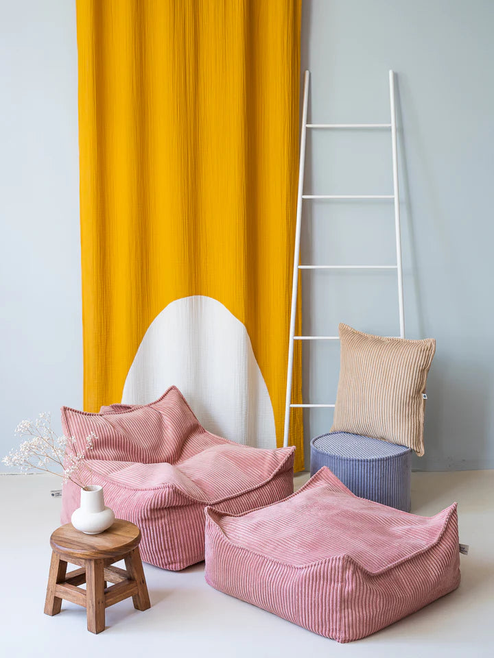 Wigiwama Pink Mousse Beanbag Chair - ribbed beanbag
