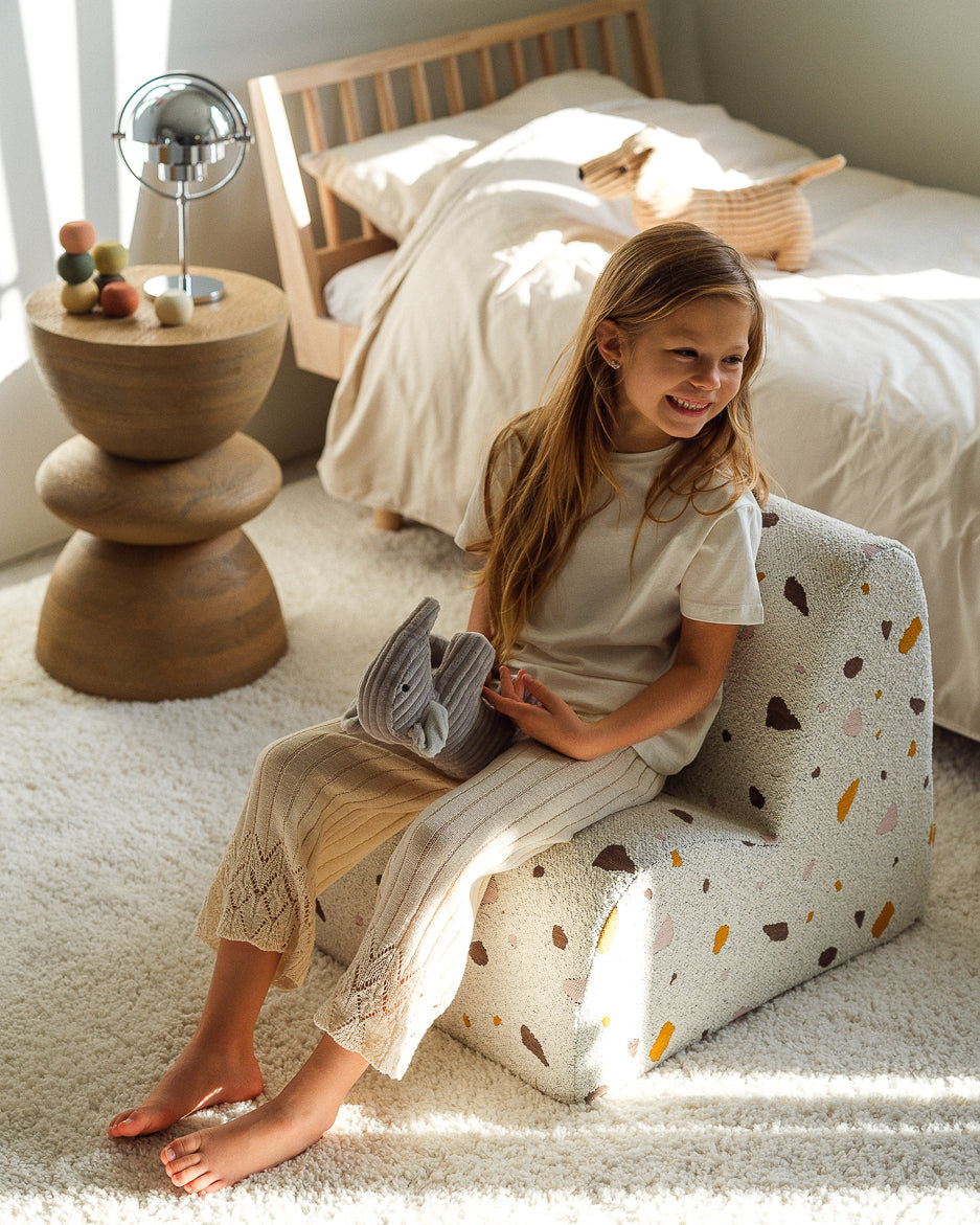 Wigiwama Terrazzo Marble Cloud Chair - woven children's chair