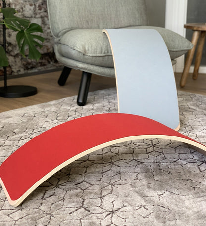 Balance board - wood - with red felt 
