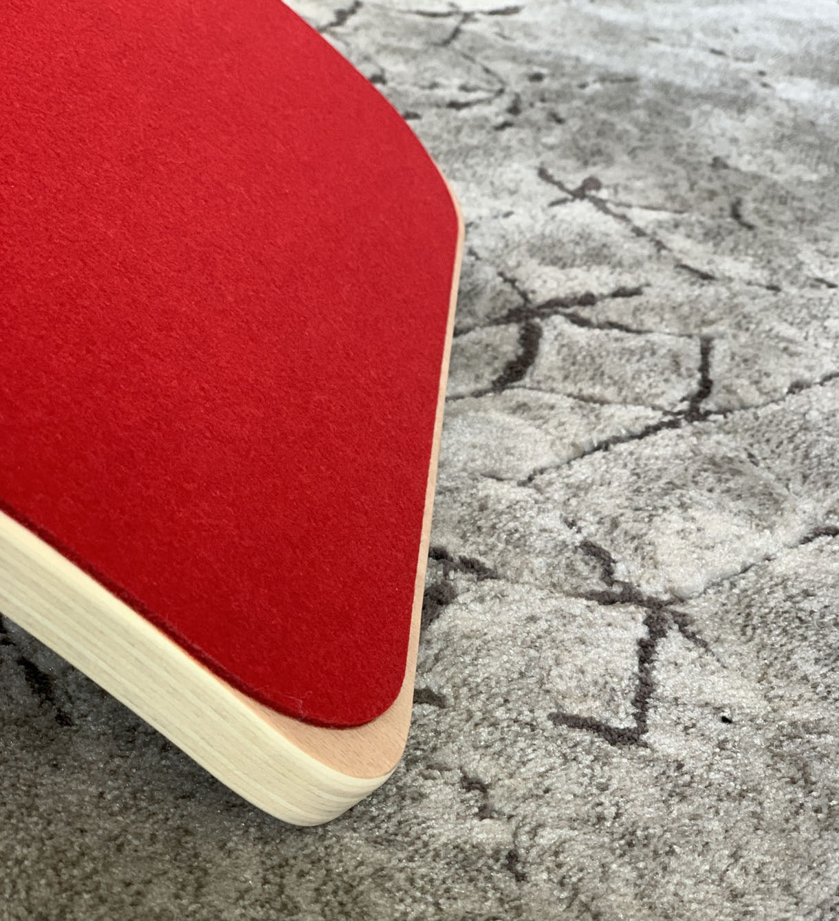 Balance board - wood - with red felt 
