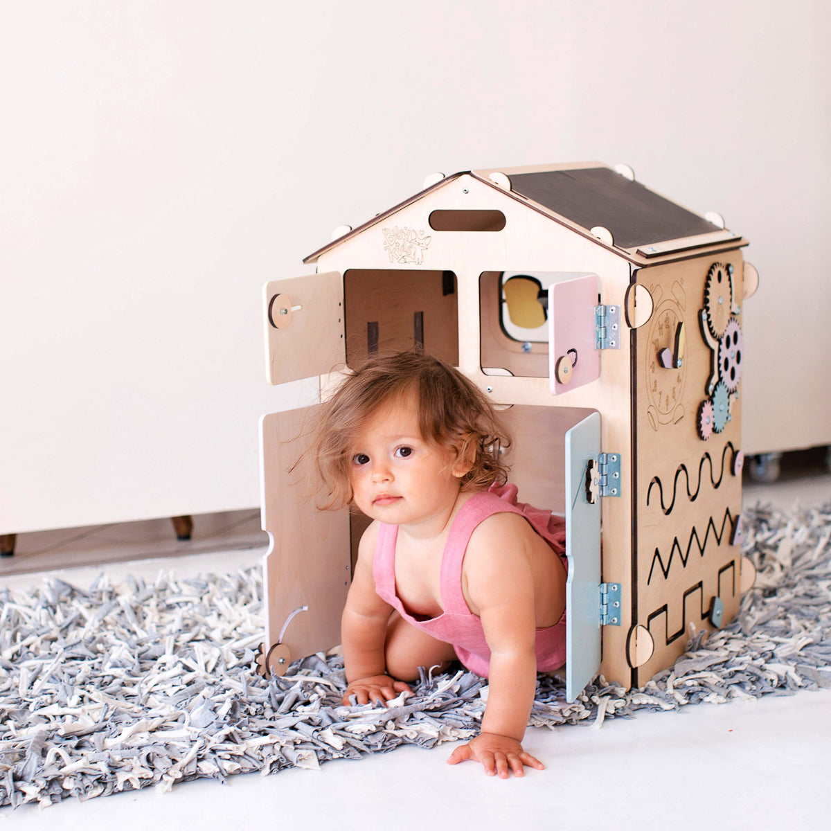 Set - BusyBoard Cottage natura/pastel and creative cube