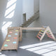 Pikler climbing triangle, climbing cube with ladder and slide/climbing slope - pastel