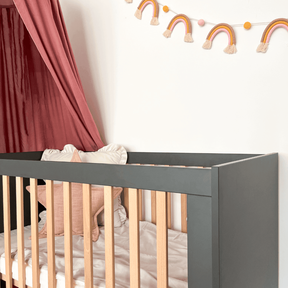 ATB ILA ledikant 140 × 70 cm 2-in-1 – grijs