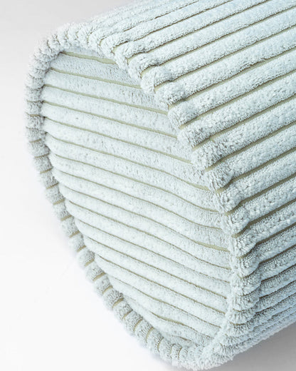 Wigiwama Peppermint Green Roll Cushion - ribbed fabric cushion