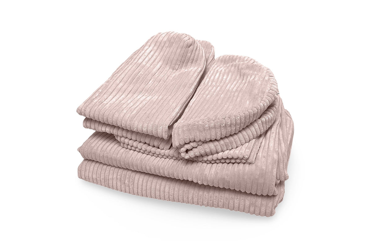 Shappy hoezenset Pure Corduroy in Candy – roze ribfluweel
