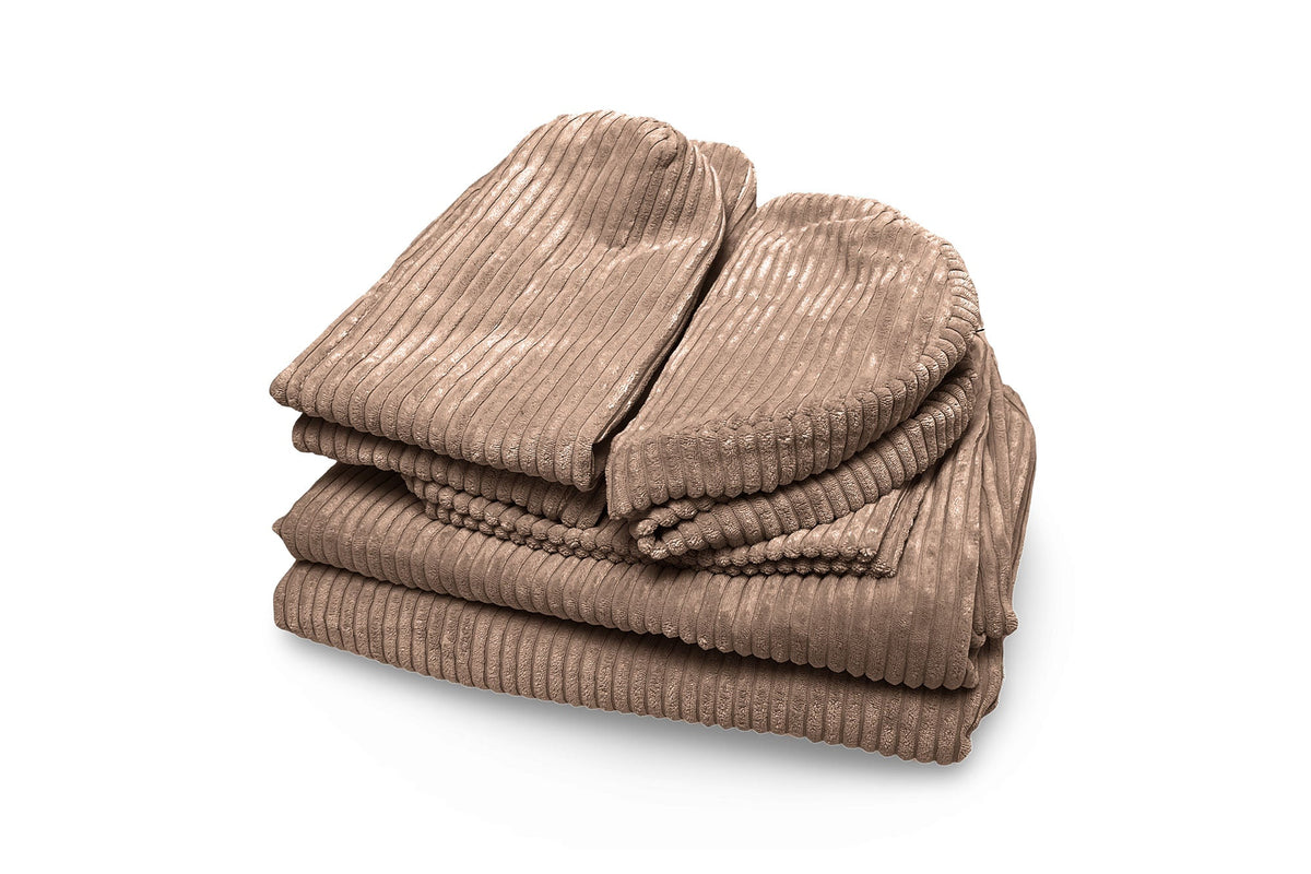 Shappy hoezenset Pure Corduroy in Chocolate – donkerbruin ribfluweel