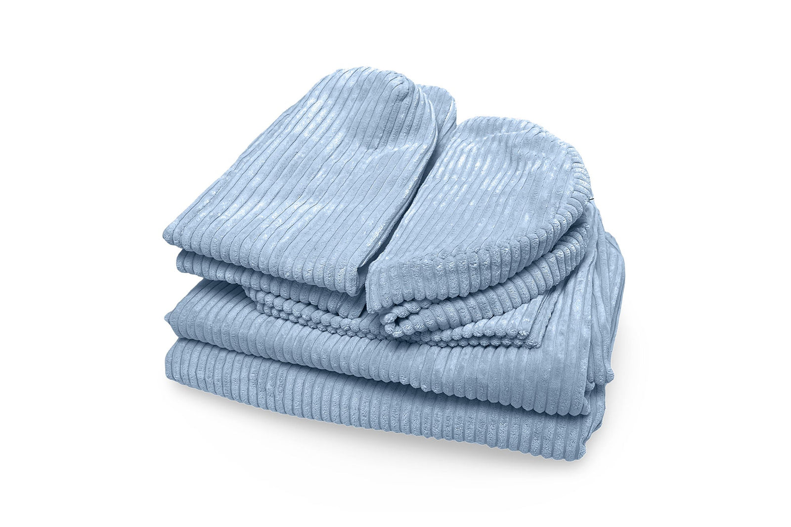 Shappy hoezenset Pure Corduroy in Sky Sugar – lichtblauw ribfluweel