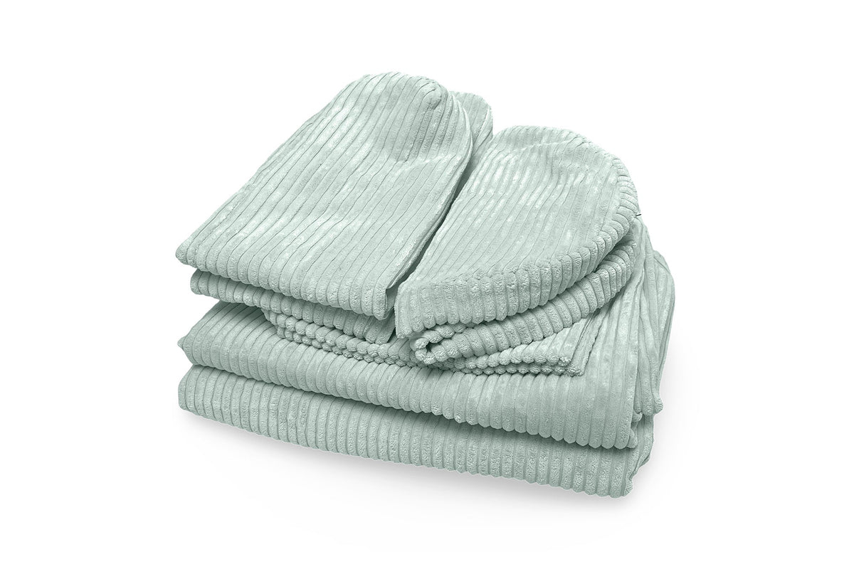 Shappy hoezenset Pure Corduroy in Peppermint – mintgroen ribfluweel