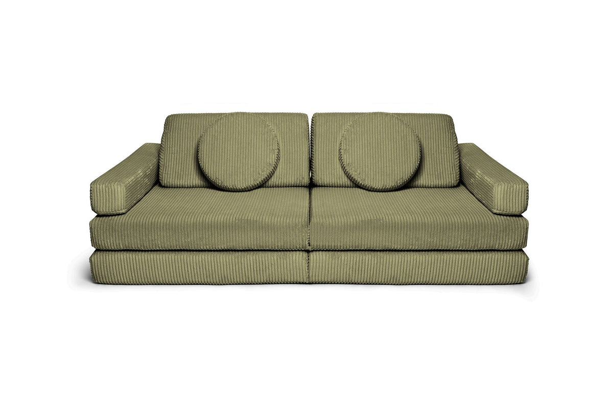 Shappy Speelbank Pure Corduroy in Dusty Sage – vooraanzicht
