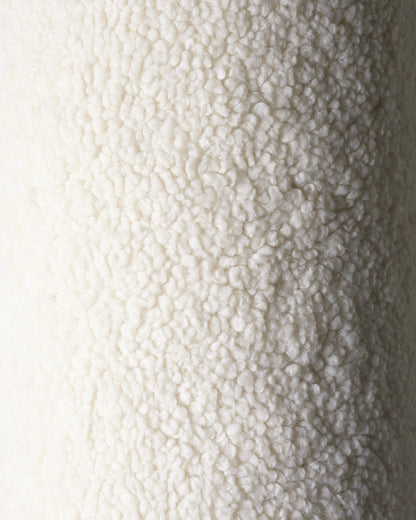 Wigiwama Cream White Pouffe - teddy fabric pouffe
